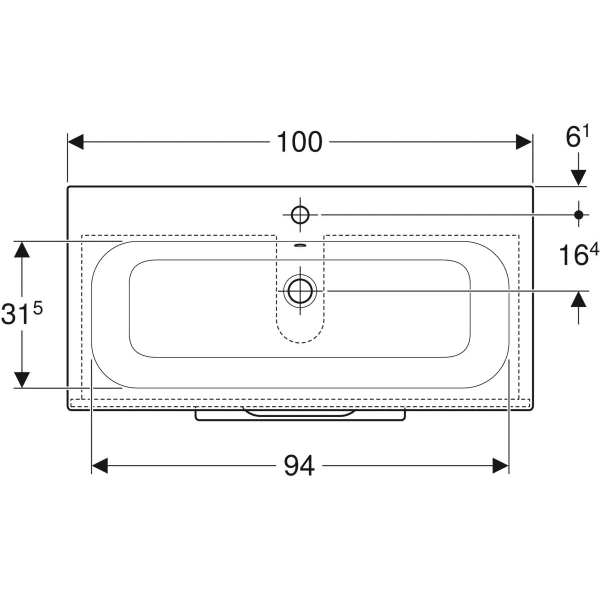 MOBILIER 100 CM SELNOVA SQUARE CU LAVOAR, DOUA SERTARE,LAVA
